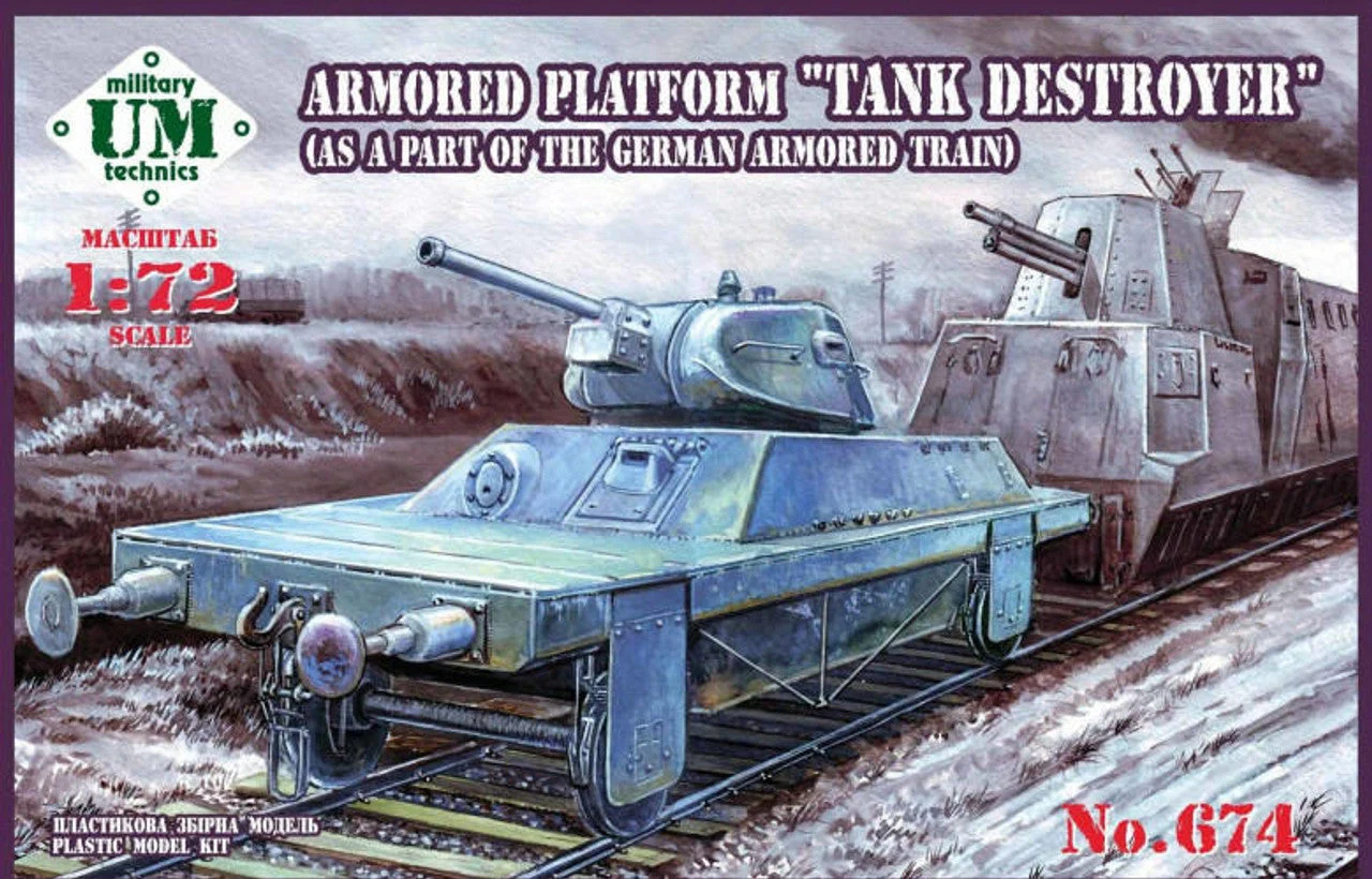 Uni Model 1/72 Uni Model Armored platform Tank destroyer (as a part of a german armored train)