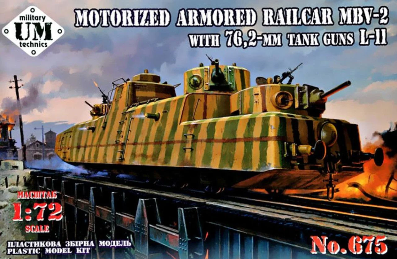 Uni Model 1/72 Uni Model Motorized armored railcar MBV-2 with 76,2-mm tank guns L-9