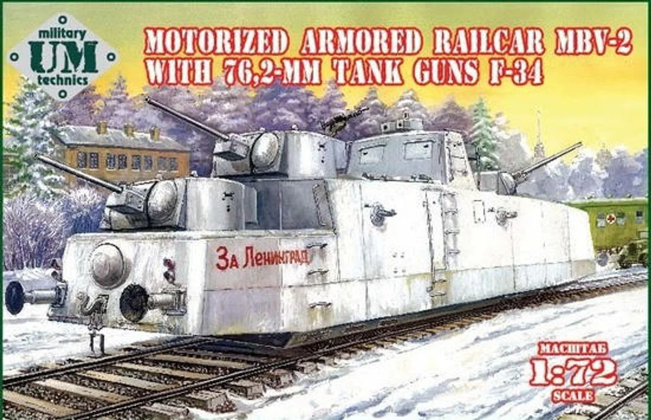 Uni Model 1/72 Uni Model Motorized armored railcar MBV-2 with 76,2-mm tank guns F-34
