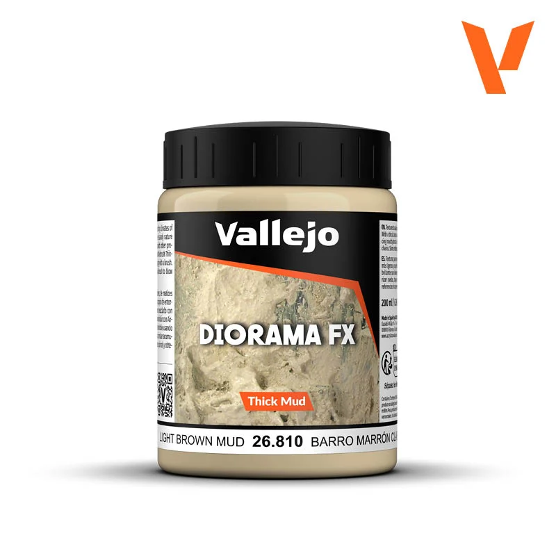 Vallejo Light Brown Mud Thick Mud Diorama Effect 200ml Bottle