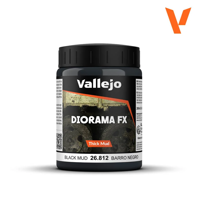 Vallejo Black Mud Thick Mud Diorama Effect 200ml Bottle
