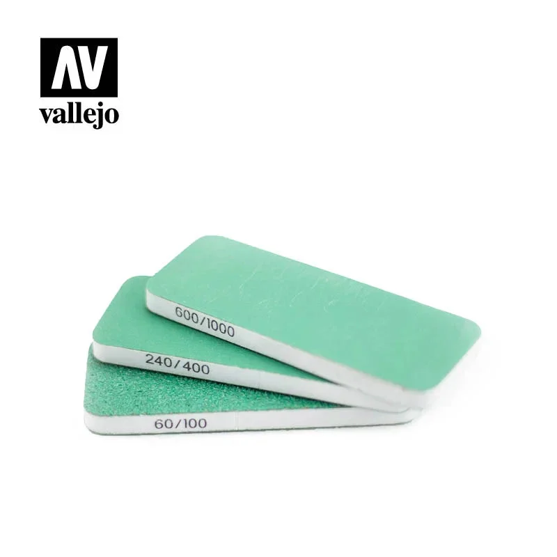 Vallejo Set of 3 (80x30x6 mm) Flexi Sanders Dual-Grit - 4003