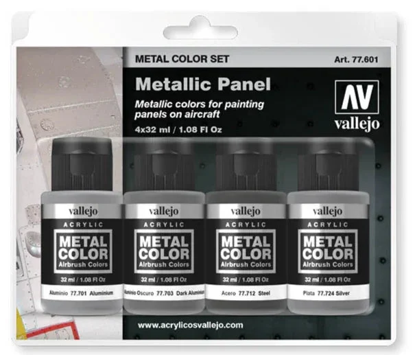 Vallejo 32ml Set of 4 Metallic Panel - 77601
