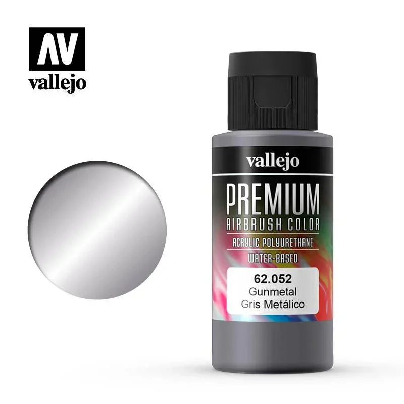 Vallejo Premium Airbrush Color Gunmetal 60ml 62052