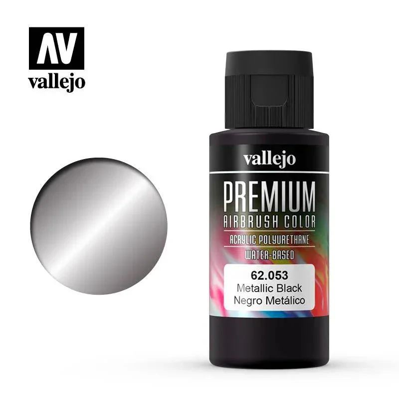 Vallejo Premium Airbrush Color Metallic Black 60ml 62053