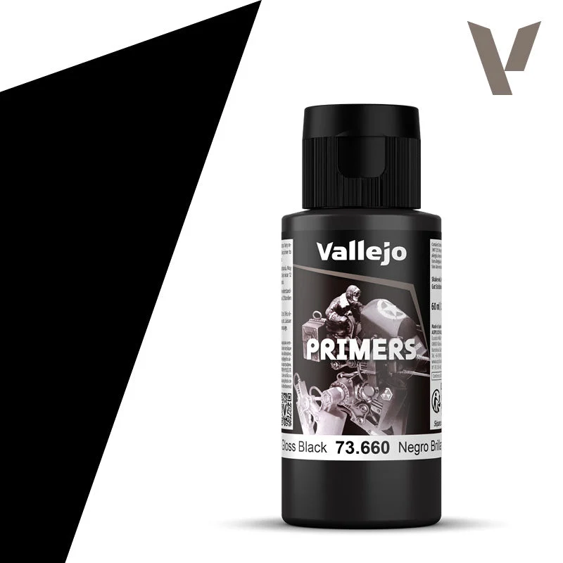 Vallejo Gloss Black Surface Primer 60ml VLJ73660