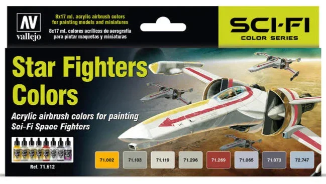 Vallejo 17ml Set of 8 Star Fighters Colors - 71612