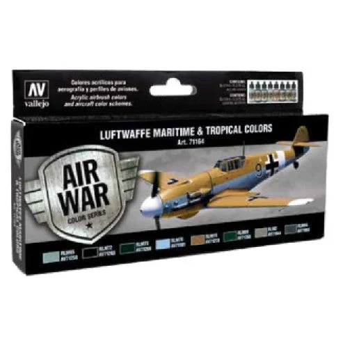 17ml Bottle Luftwaffe Maritime & Tropical Model Air War Paint Set (8 Colors) - Vallejo