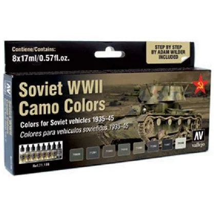 17ml Bottle WWII Soviet Camo Vehicles Model Air Paint Set (8 Colors) - Vallejo