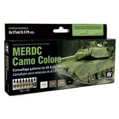 17ml Bottle US Army MERDC Camo Vehicles Model Air Paint Set (8 Colors) - Vallejo