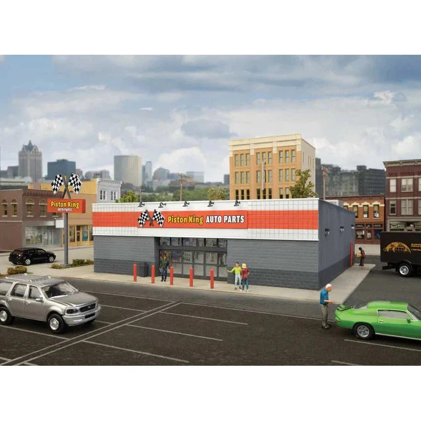 Walthers Cornerstone HO Scale Auto Parts Store Kit – Modern Small Business Commercial Structure – 933-4114