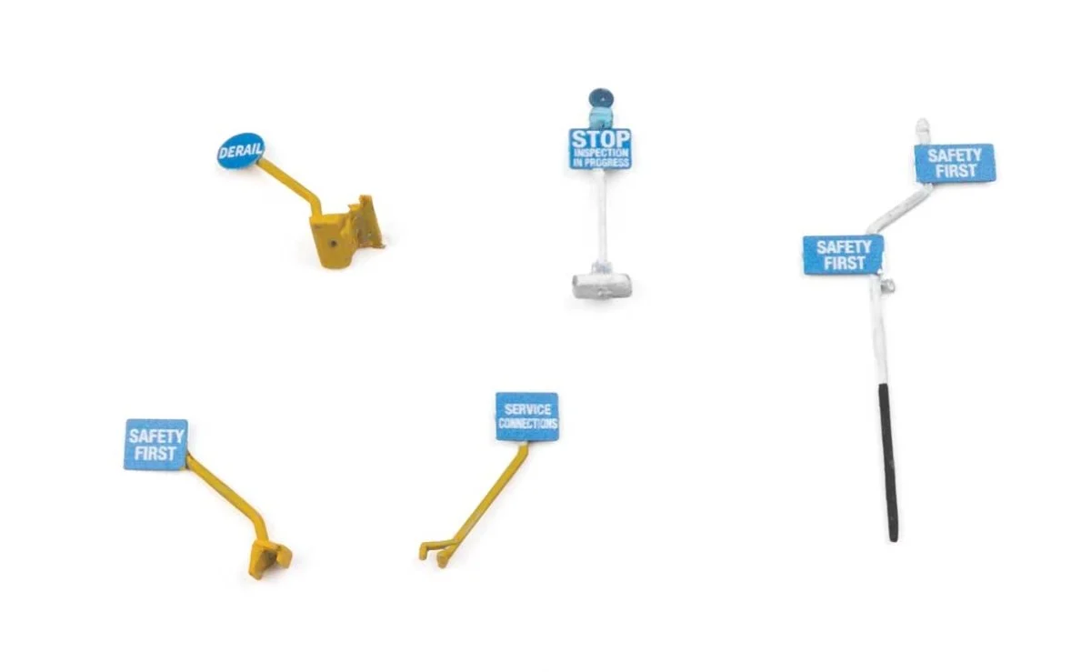 Walthers Cornerstone HO Scale Blue Flags Kit (50-Pack) – Modern Railroad Safety Detail Set – 933-4162