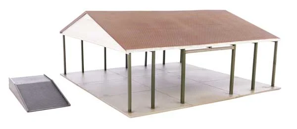 Walthers Cornerstone HO Scale Open Air Intermodal Shed Kit – Modern Transload Storage Facility – 933-4180