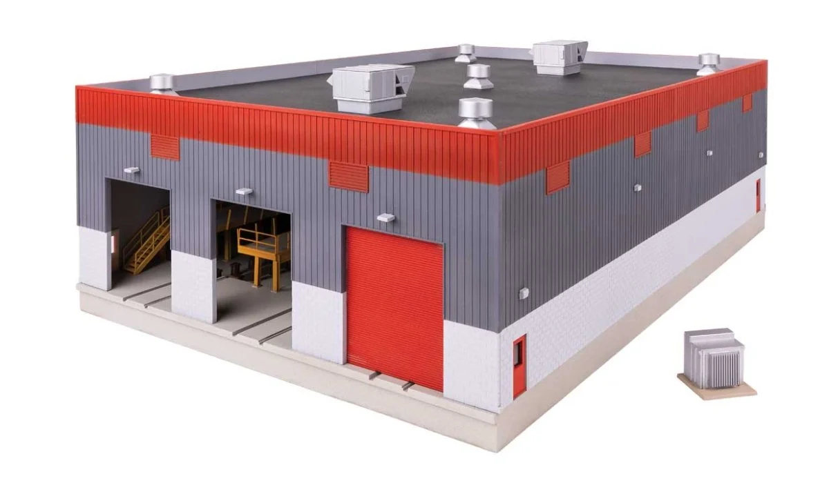 Walthers Cornerstone HO Scale Modern Diesel Shop Kit – Railroad Maintenance Facility Building – 933-3908