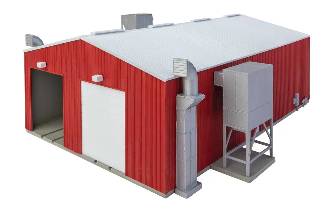 Walthers Cornerstone HO Scale Railroad Paint Shop Kit – Modern Engine & Railcar Paint Facility – 933-3909
