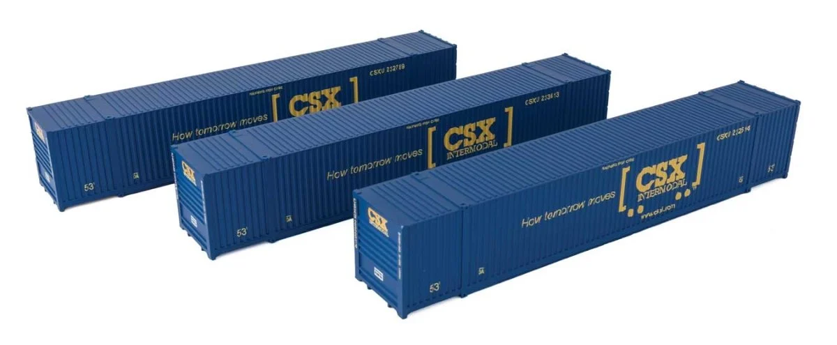 Walthers HO 53' CSX Singamas Corrugated Side Container 3-Pack #18501 | 949-18501