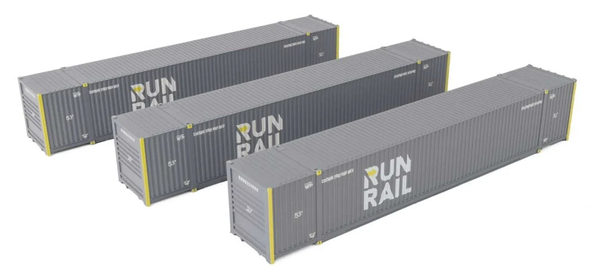 Walthers HO 53' Run Rail Singamas Corrugated Side Container 3-Pack #18506 | 949-18506