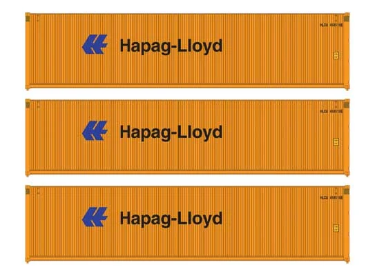 Walthers HO Hapag-Lloyd 40' Fully Corrugated Container 3-Pack #18252 | 949-18252