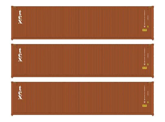 Walthers HO TEX 40' Fully Corrugated Container 3-Pack #18255 | 949-18255