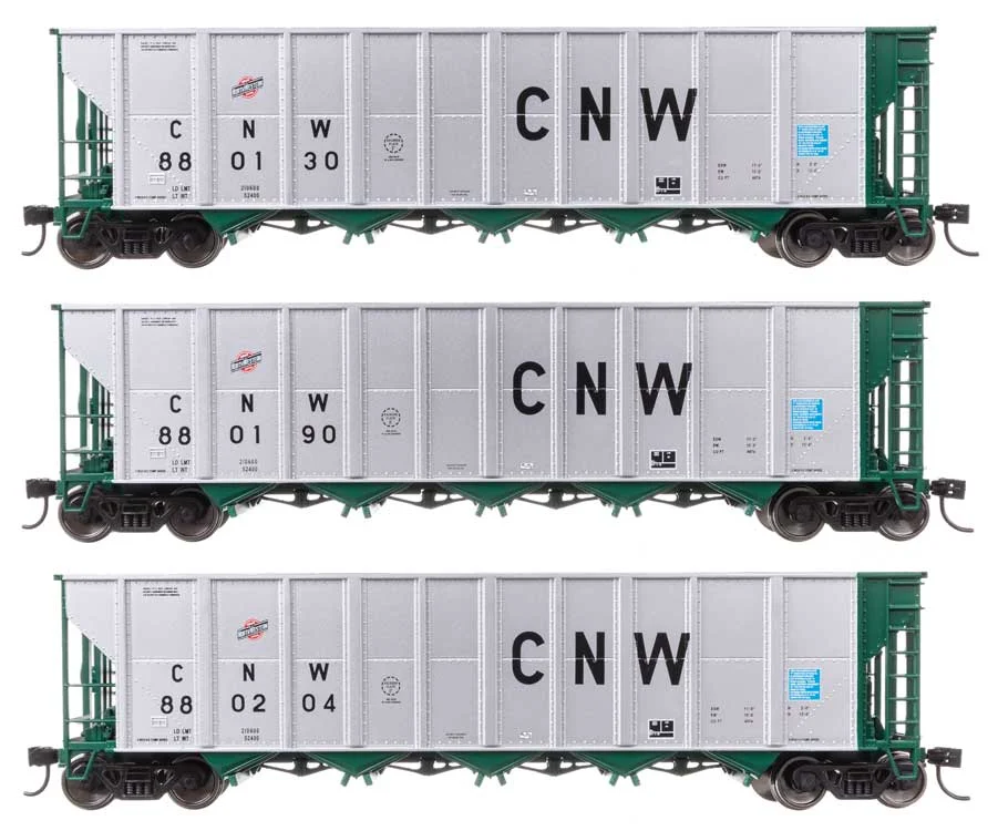Walthers Mainline HO CNW Chicago & North Western 50' RD-4 Hopper 3-Pack | 910-56872