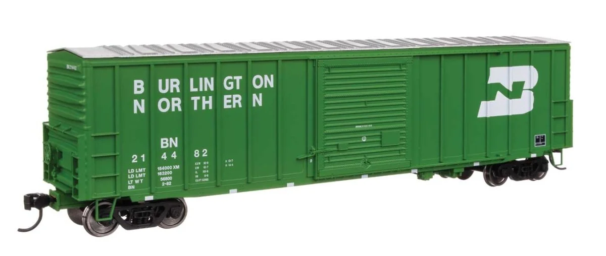 Walthers Mainline HO Scale Burlington Northern #214482 50' ACF Exterior Post Dreadnaught End Plate B Boxcar