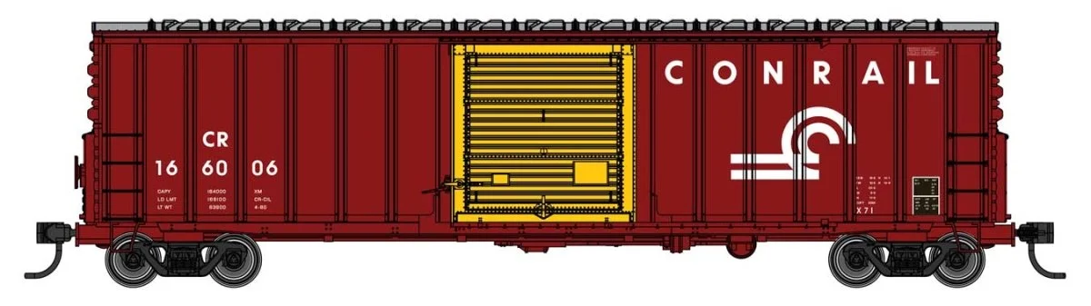 Walthers Mainline HO Scale Conrail #166006 50' ACF Exterior Post Dreadnaught End Plate B Boxcar