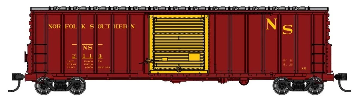Walthers Mainline HO Scale Norfolk Southern #2114 50' ACF Exterior Post Dreadnaught End Plate B Boxcar