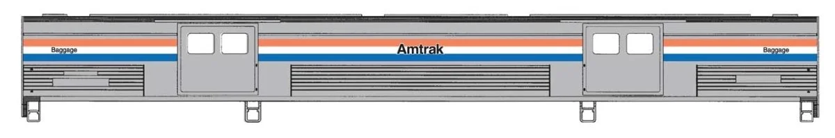 Walthers Proto HO Amtrak Phase III Decal 73' Budd Baggage Car | 920-13078