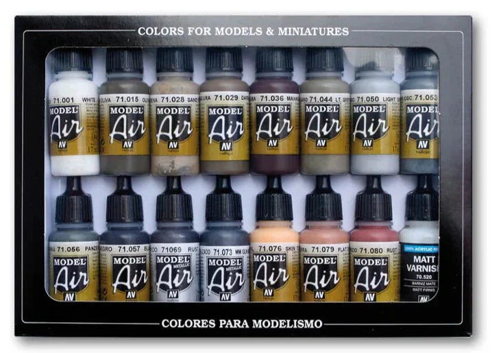 Vallejo Model Air Set of 16 Weathering Colors 17ml 71194