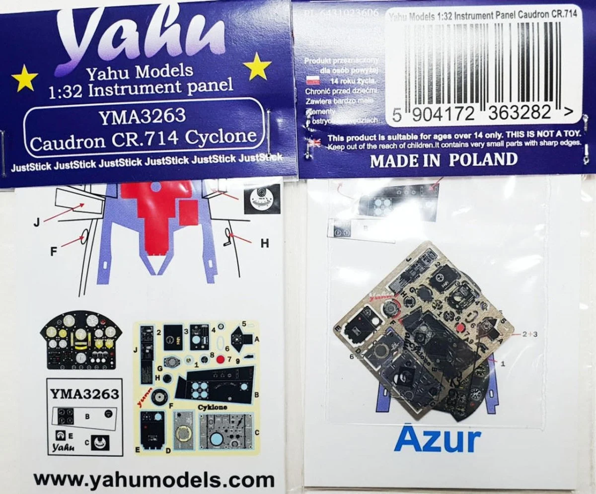Yahu Models 1/32 YAHU Models C.714 Cyclone Instrument Panel for Azur Kit
