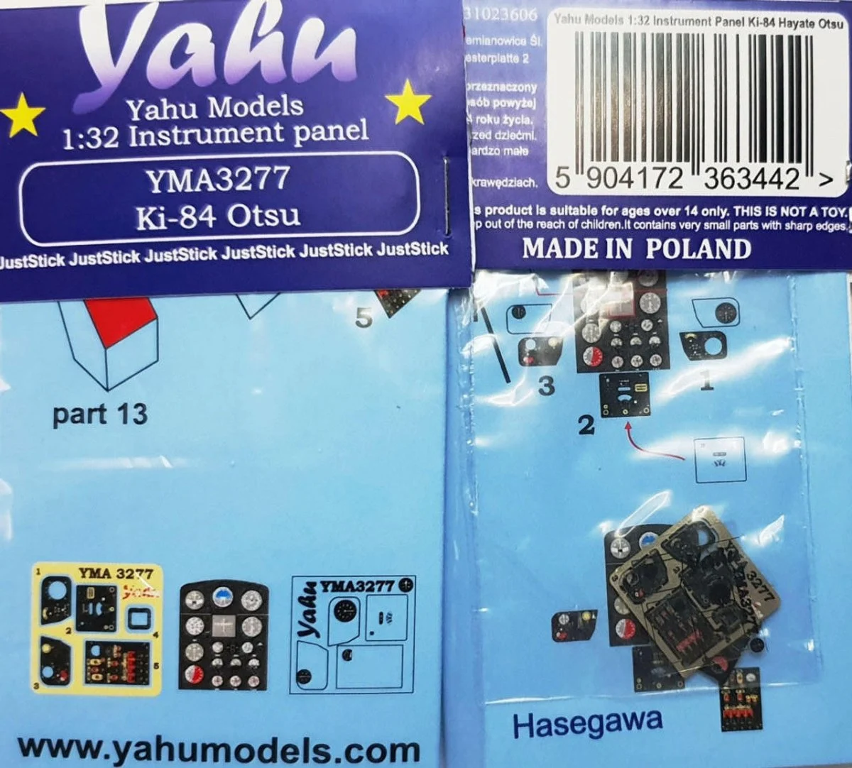 Yahu Models 1/32 YAHU Models Ki-84 Otsu Instrument Panel for Hasegawa