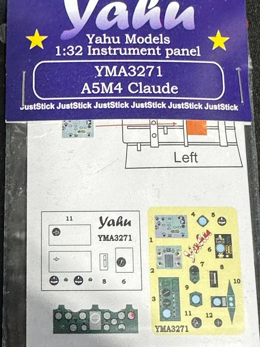1/32 Yahu Instrumental Panel for A5M4 Claude - Yahu Models