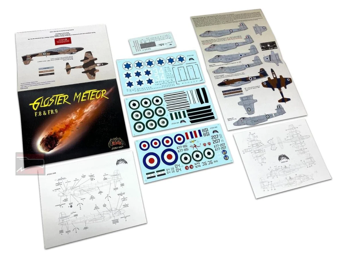 Zotz Decals 1/32 Zotz Decals Gloster Meteors F.8 & FR.9