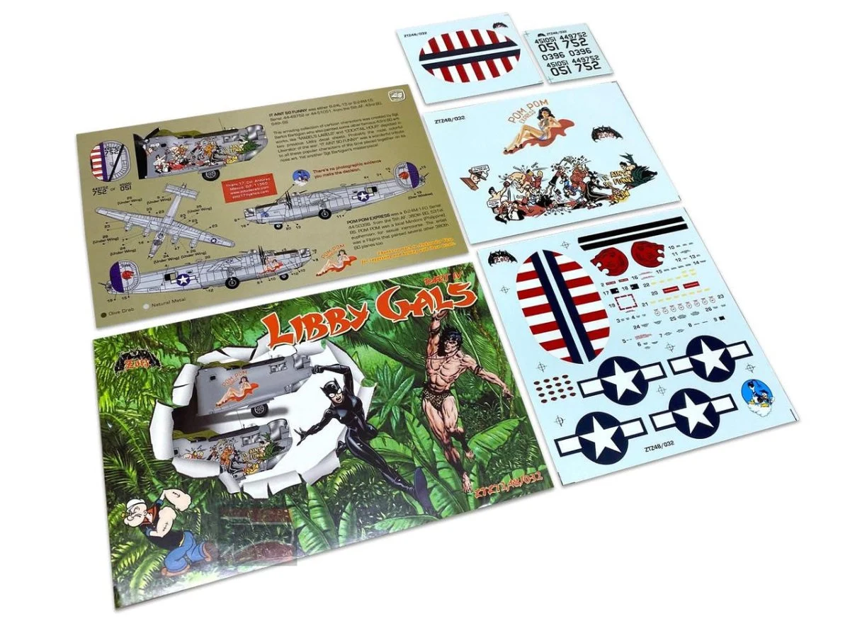 Zotz Decals 1/48 Zotz Decals B-24 Liberator - Libby Gals Noseart
