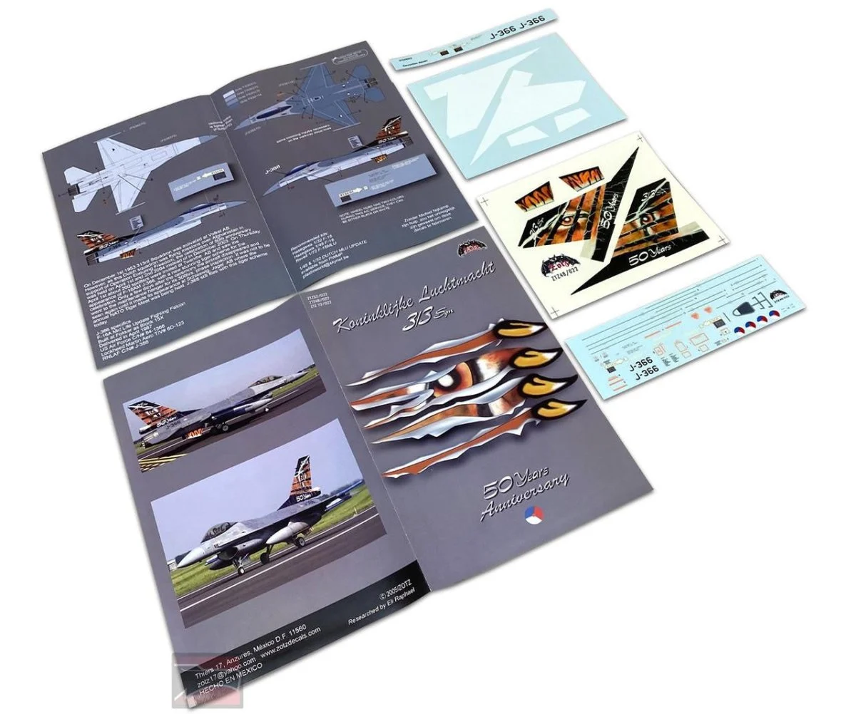 Zotz Decals 1/48 Zotz Decals F-16 Falcon Dutch NATO Tiger 50 year Anniversary