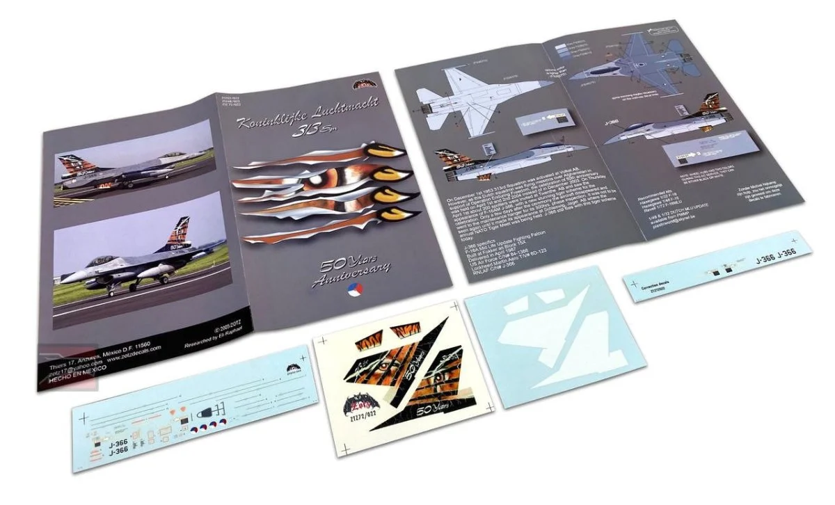 Zotz Decals 1/72 Zotz Decals F-16 Falcon Dutch NATO Tiger 50 year Anniversary