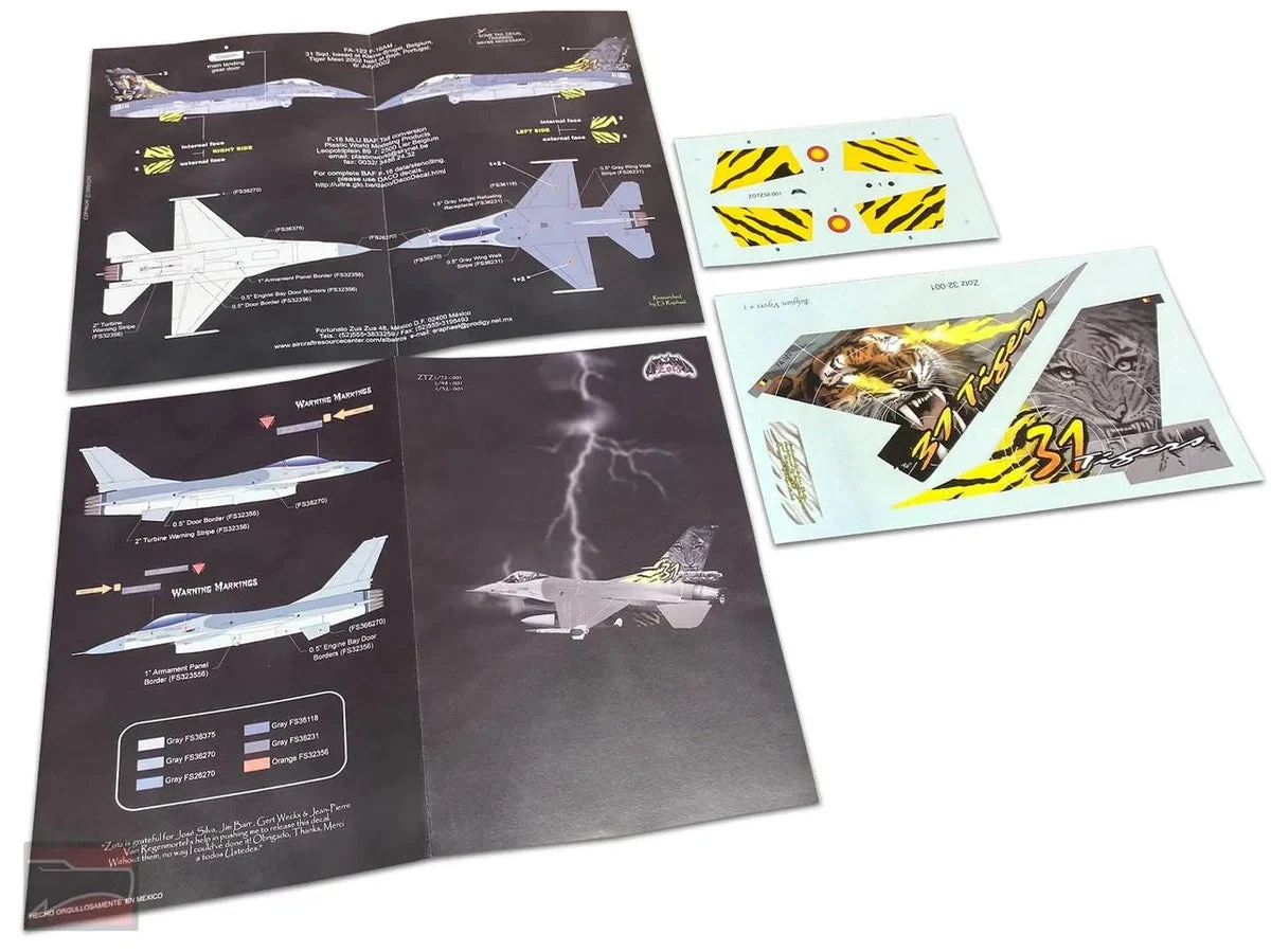 1/32 Zotz Decals Albatross Belgian F-16AM FA-122 Tiger Meet 2002