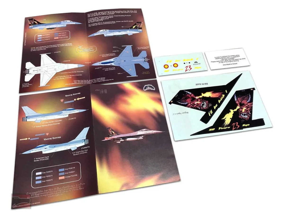 1/32 Zotz Decals Albatross Belgian F-16AM FA-61 Disestablishment 50 year I'll be Back!